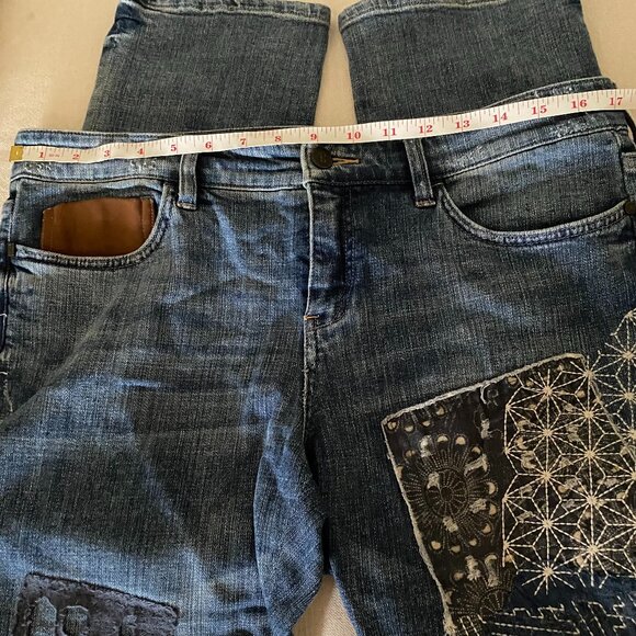 Pilcro for Anthropologie Embroidered Stright-leg Jeans, Size 31 - Picture 3 of 3